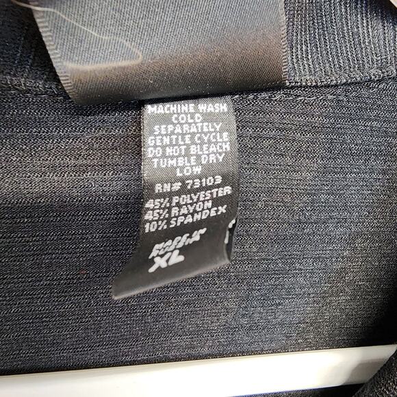 Phillipe Marcel Hidden Button Up Shirt Mens XL Black Textured Collared Clubbing - Picture 12 of 12